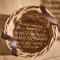 Dibor Traditional Style Large Log Storage Basket With Pu Leather Handles - thumbnail 3