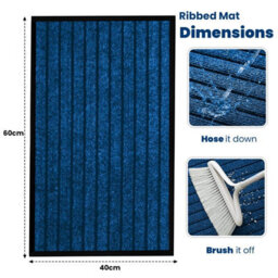 Dark Brown Ribbed Door Mat Non Slip Rubber Backed Door Mats Indoor Outdoor Dirt Trapper Door Matts - thumbnail 2