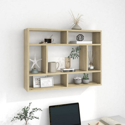 Berkfield Wall Shelf Sonoma Oak 75X16X55 Cm Engineered Wood - image 1