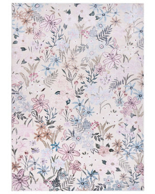 Wyld And Coco Multicolour Floral Area Rug 140 X 200 Cm - Low Pile, Anti-Slip, Underfloor Heating Safe - image 1