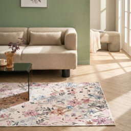 Wyld And Coco Multicolour Floral Area Rug 140 X 200 Cm - Low Pile, Anti-Slip, Underfloor Heating Safe - thumbnail 2