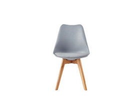 MCC Direct Single Dining Chair With Solid Wooden Legs And Seat Cushion Pad Grey - Eva By Mcc - thumbnail 3