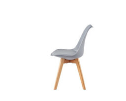 MCC Direct Single Dining Chair With Solid Wooden Legs And Seat Cushion Pad Grey - Eva By Mcc - thumbnail 4