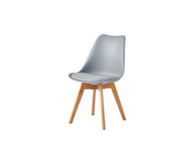 MCC Direct Single Dining Chair With Solid Wooden Legs And Seat Cushion Pad Grey - Eva By Mcc - thumbnail 2