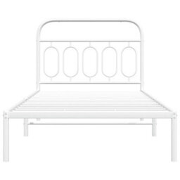 Berkfield Metal Bed Frame Without Mattress With Headboard White 100X200Cm - thumbnail 4