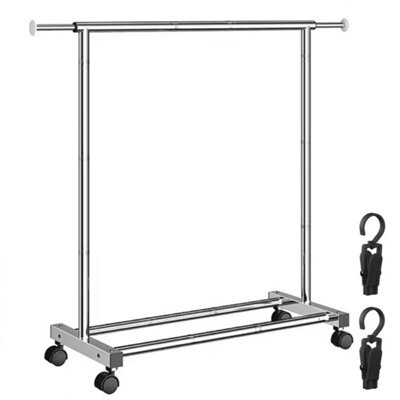 Heavy Duty Stainless Steel Clothes Rail Hanging Rack Garment Display Stand Wheel - image 1