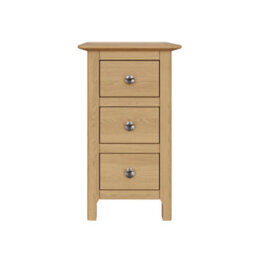 Fwstyle Taberno 3 Drawer Bedside Table Chest Natural Oak (H) 58 (W) 34 (D) 35Cm - thumbnail 5