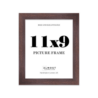 "19X19"" Walnut Picture Frame - 19X19"" Square Frame With 18X18"" Mount For 19X19""/18X18"" Pictures Art Deco Style Room Decor, 1 Pack" - image 1