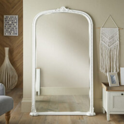 The Online Mirror Shop Leaner Mirror Mayfair Antique Arched Shape With White Frame- H 173Cm X W 104Cmx D 4Cm For Hanging In Living Room Or Bedroom - thumbnail 2