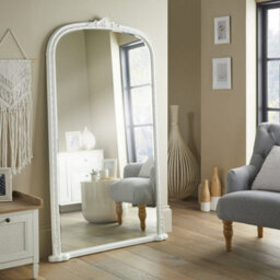 The Online Mirror Shop Leaner Mirror Mayfair Antique Arched Shape With White Frame- H 173Cm X W 104Cmx D 4Cm For Hanging In Living Room Or Bedroom - thumbnail 1