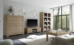 FurniComp LTD Furnicomp Roma Oak Effect 2 Door Tv Cabinet - thumbnail 4