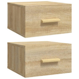 Berkfield Wall-Mounted Bedside Cabinets 2 Pcs Sonoma Oak 35X35X20 Cm - thumbnail 2