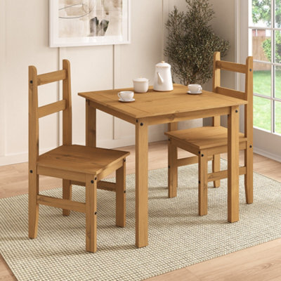 Mews Corona Dining Set 2 Seater Solid Mexican Pine Wood Dining Table With 2 Chairs - image 1
