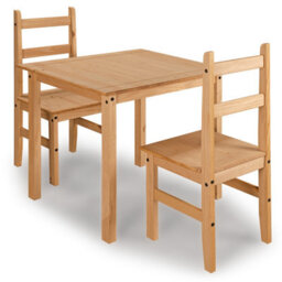 Mews Corona Dining Set 2 Seater Solid Mexican Pine Wood Dining Table With 2 Chairs - thumbnail 4
