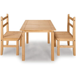 Mews Corona Dining Set 2 Seater Solid Mexican Pine Wood Dining Table With 2 Chairs - thumbnail 3