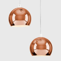 Valuelights Retro Eyeball 3 Way Droplet Ceiling Pendant Light Fitting In Copper Finish - thumbnail 3