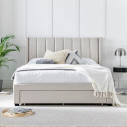 Elegance Natural Beige Upholstered Storage - King Size 5Ft Drawer Bed Frame Only - thumbnail 3