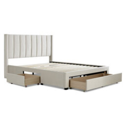 Elegance Natural Beige Upholstered Storage - King Size 5Ft Drawer Bed Frame Only - thumbnail 8