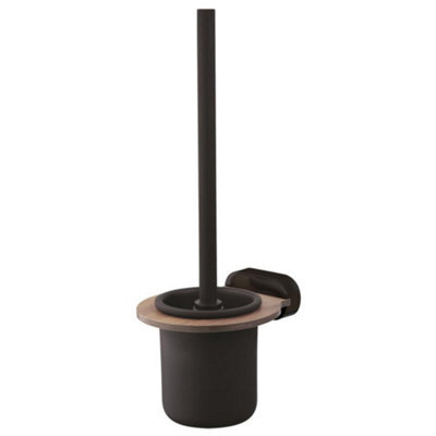Bisk Matte Black/brown Toilet Brush Ceramics Cup Wall Mounted Wc Bathroom Accessories - image 1