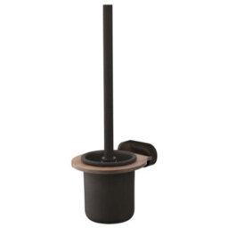 Bisk Matte Black/brown Toilet Brush Ceramics Cup Wall Mounted Wc Bathroom Accessories - thumbnail 4