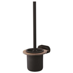 Bisk Matte Black/brown Toilet Brush Ceramics Cup Wall Mounted Wc Bathroom Accessories
