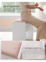 LEDREM Dressing Table Stool, Upholstered Makeup Stool, Velvet Vanity Stool, Footrest With Anti-Slip Pads, For Dressing Room - thumbnail 6
