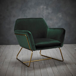 LPD Charles Racing Green Armchair - Luxe Velvet Comfort With Sleek Gold Frame - thumbnail 5