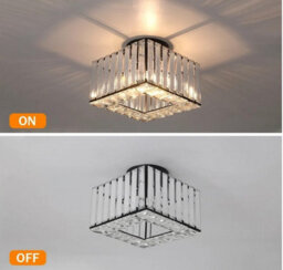 Semi Flush Mount Ceiling Light Crystal Chandelier Modern Black 20 Cm - thumbnail 4
