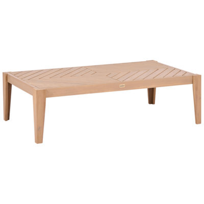 Beliani Garden Coffee Table Rivello 123 Cm 68 Cm Acacia Wood Light Brown - image 1
