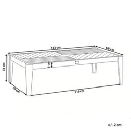 Beliani Garden Coffee Table Rivello 123 Cm 68 Cm Acacia Wood Light Brown - thumbnail 3