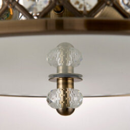 Anson Lighting Jenson Antique Brass With Clear K5 Crystal Glass Drops Decorative 3 Light Semi Flush Ceiling Light - thumbnail 5
