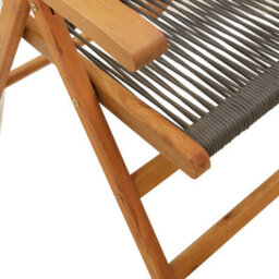 Berkfield Reclining Garden Chairs 6 Pcs Grey Solid Wood Acacia - thumbnail 8