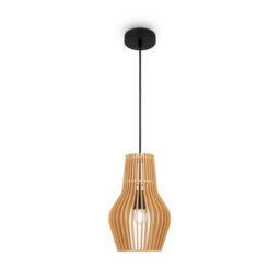 Luminosa Lighting Luminosa Roots I Modern 20Cm Wire Frame Pendant Ceiling Light Black 1Xe27 Beige Shade - thumbnail 1