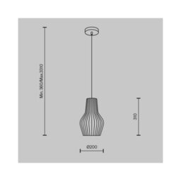 Luminosa Lighting Luminosa Roots I Modern 20Cm Wire Frame Pendant Ceiling Light Black 1Xe27 Beige Shade - thumbnail 2