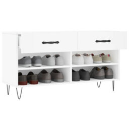 Walplus Shoe Bench White 102X35X55 Cm Engineered Wood - thumbnail 4