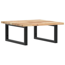 Berkfield Basin Shelf Wall Mounted Steel And Solid Wood Acacia - thumbnail 2