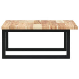 Berkfield Basin Shelf Wall Mounted Steel And Solid Wood Acacia - thumbnail 5