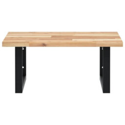 Berkfield Basin Shelf Wall Mounted Steel And Solid Wood Acacia - thumbnail 4