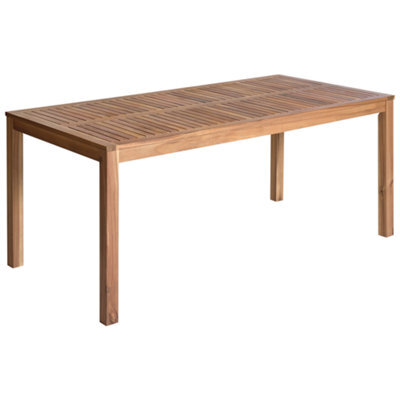 Beliani Garden Dining Table Ombriano 180 Cm 90 Cm Certified Acacia Wood Light Brown - image 1