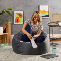 icon Adult Classic Beanbag Outdoor Waterproof Bean Bags Ready Filled - Slate Grey - thumbnail 4