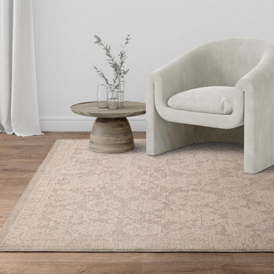 Furniturebox Uk Melrose Beige Floral Patterned Rug 160X230 - image 1
