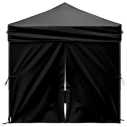 Walplus Folding Party Tent Garden Gazebo Canopy With Sidewalls Black 2X2 M - thumbnail 4