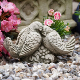 Burgess Love Doves Stone Statue British Bird Dove Outdoor Garden Ornament British Made Sculpture - thumbnail 1