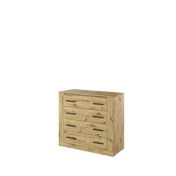 Arte Idea 100Cm Wide Oak Artisan Chest Of Drawers - Sleek 4-Drawer Storage For Any Room