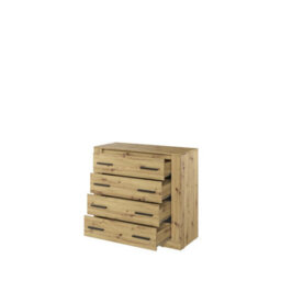 Arte Idea 100Cm Wide Oak Artisan Chest Of Drawers - Sleek 4-Drawer Storage For Any Room - thumbnail 2