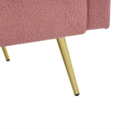 Abrihome Sofa Bed, Three Adjustable Backrest Angles, Gold Legs, Cushions And Side Storage Pockets, Pink - thumbnail 4