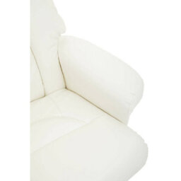 Orsina Ivory Leather Effect Reclining Chair And Footstool, Easy To Clean Leather Chair, Comfy Footstool - thumbnail 7