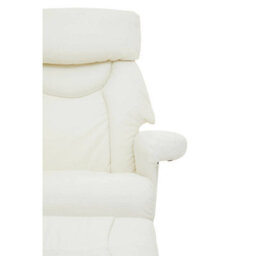 Orsina Ivory Leather Effect Reclining Chair And Footstool, Easy To Clean Leather Chair, Comfy Footstool - thumbnail 6