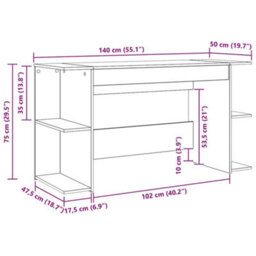 Berkfield With Shelf Other Black Oak 140 X 50 X 75 Cm Engineered Wood - thumbnail 9