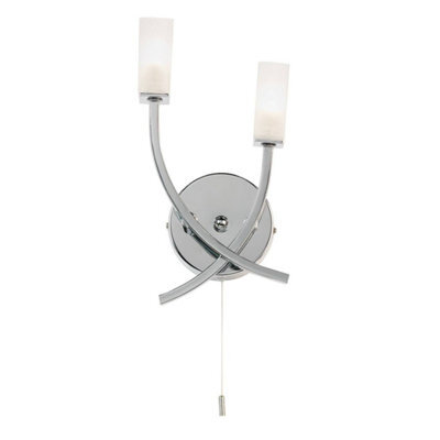 Luminosa Lighting Luminosa Havana 2 Light Indoor Wall Light Chrome With Acid Etched Glass, G9